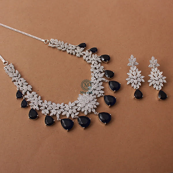 Mysha Sapphire Blue Designer Necklace Set