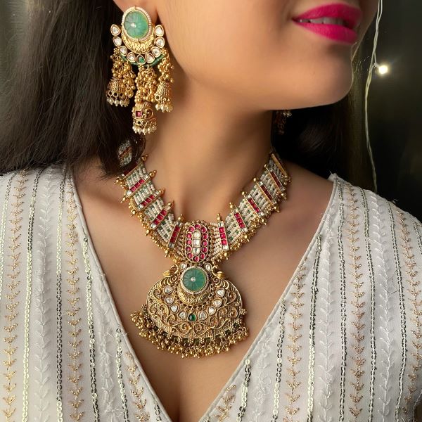 Yatika Multi Antique Designer Necklace Set