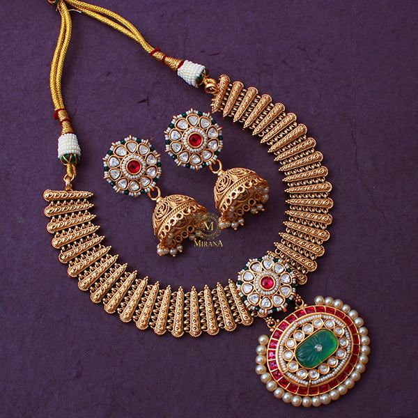 Sachika Multi Colour Antique Necklace Set