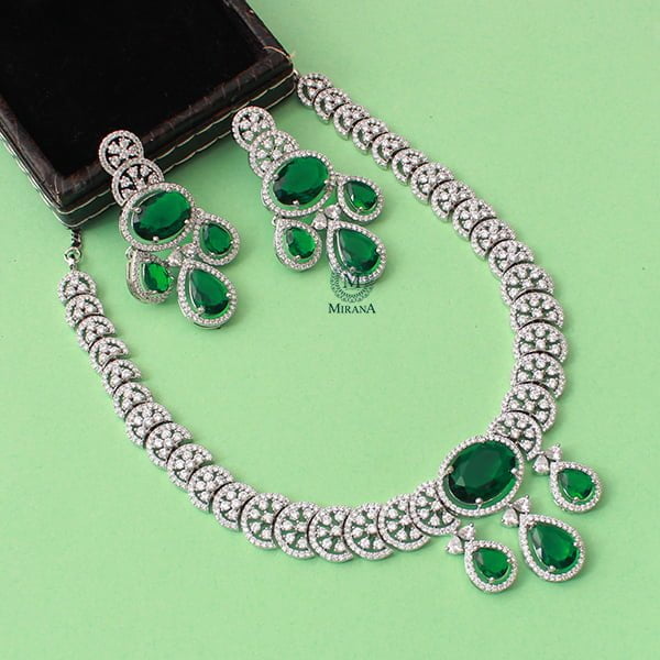 Vorisha Emerald Green Designer Necklace Set