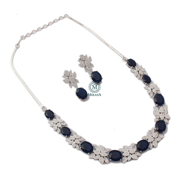 Sushi Sapphire Blue Designer Necklace Set