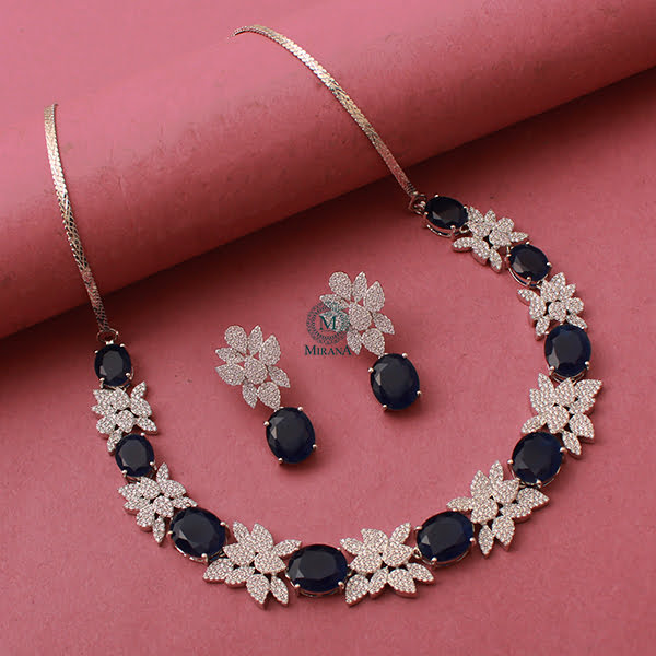 Sushi Sapphire Blue Designer Necklace Set