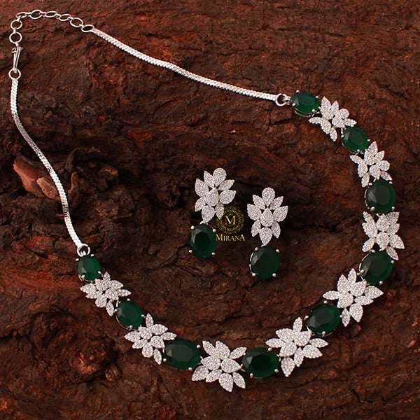 Sushi Emerald Green Designer Necklace Set