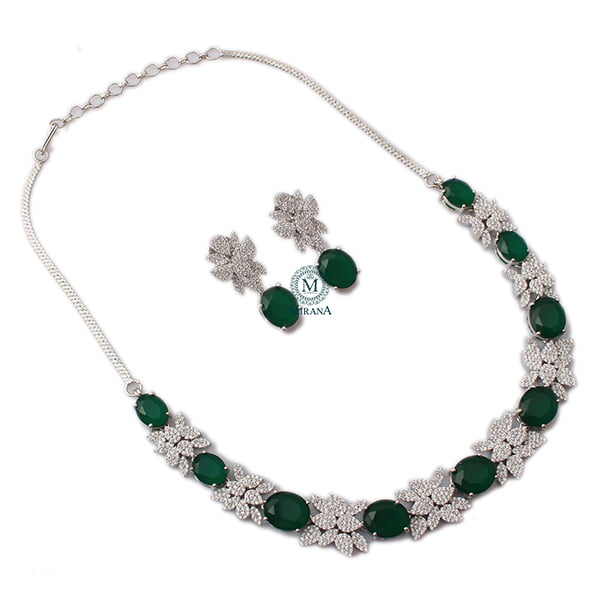 Sushi Emerald Green Designer Necklace Set