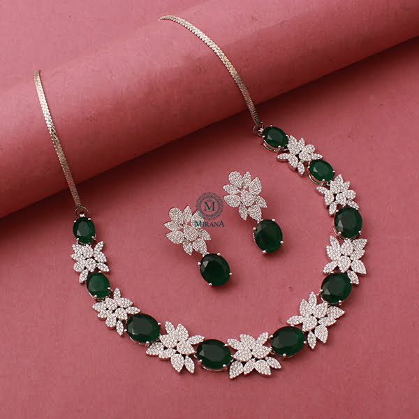 Sushi Emerald Green Designer Necklace Set