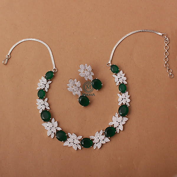 Sushi Emerald Green Designer Necklace Set