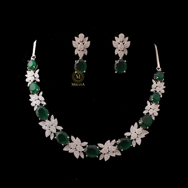 Sushi Emerald Green Designer Necklace Set