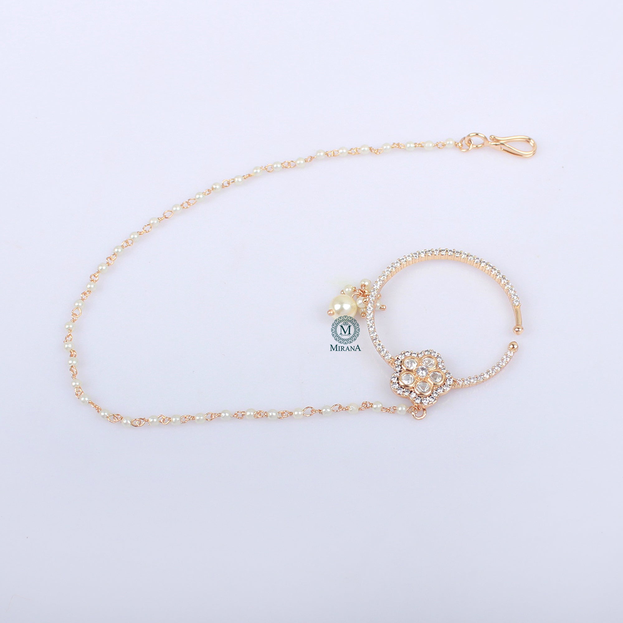 Ishita Pearl Polki Designer Nath