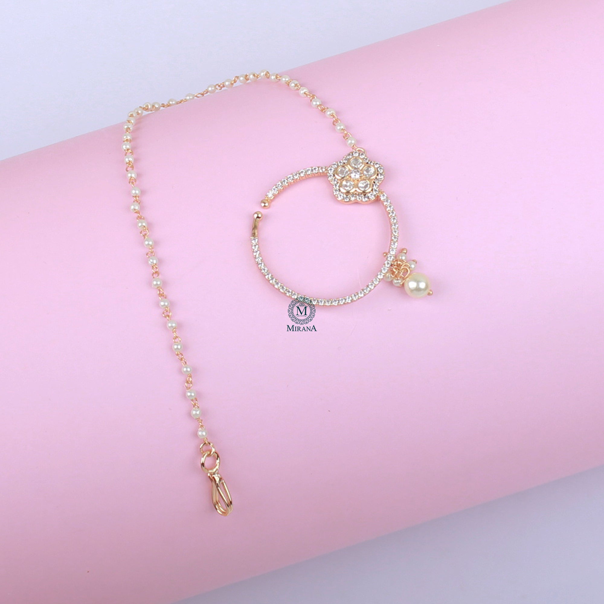 Ishita Pearl Polki Designer Nath