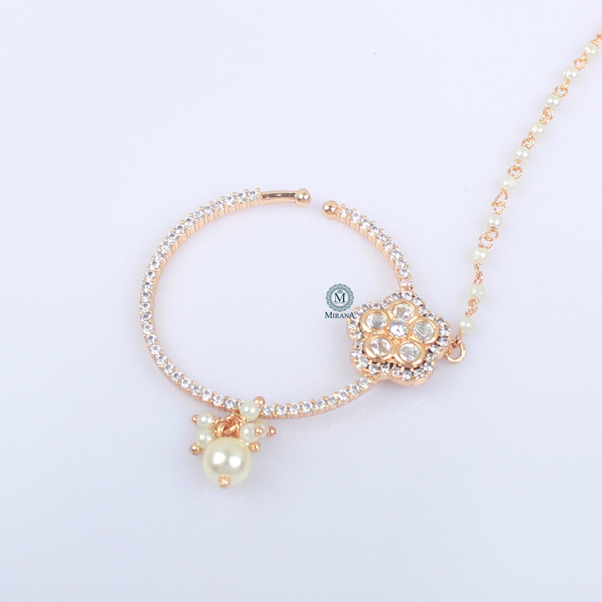 Ishita Pearl Polki Designer Nath