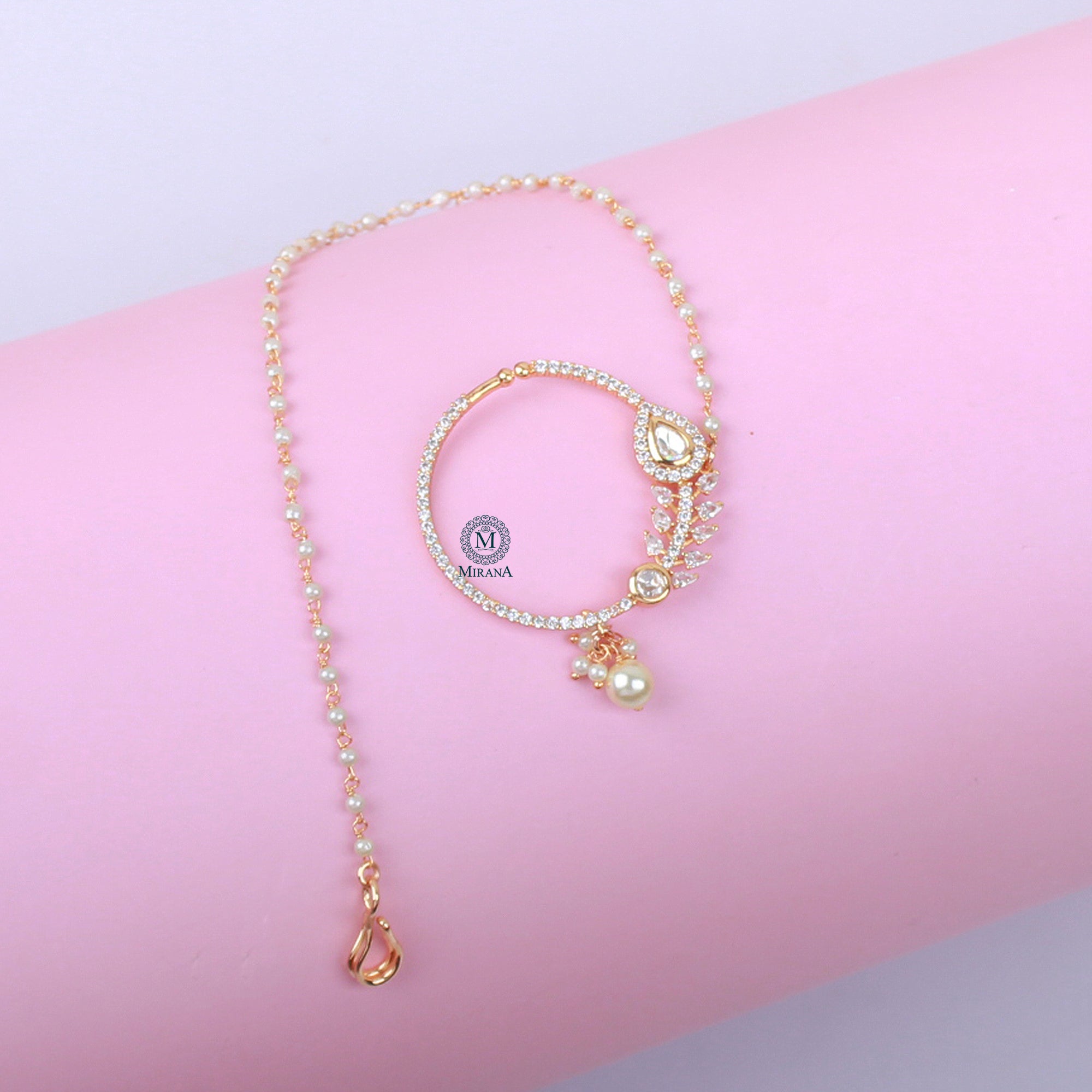 Simran Pearl Polki Designer Nath