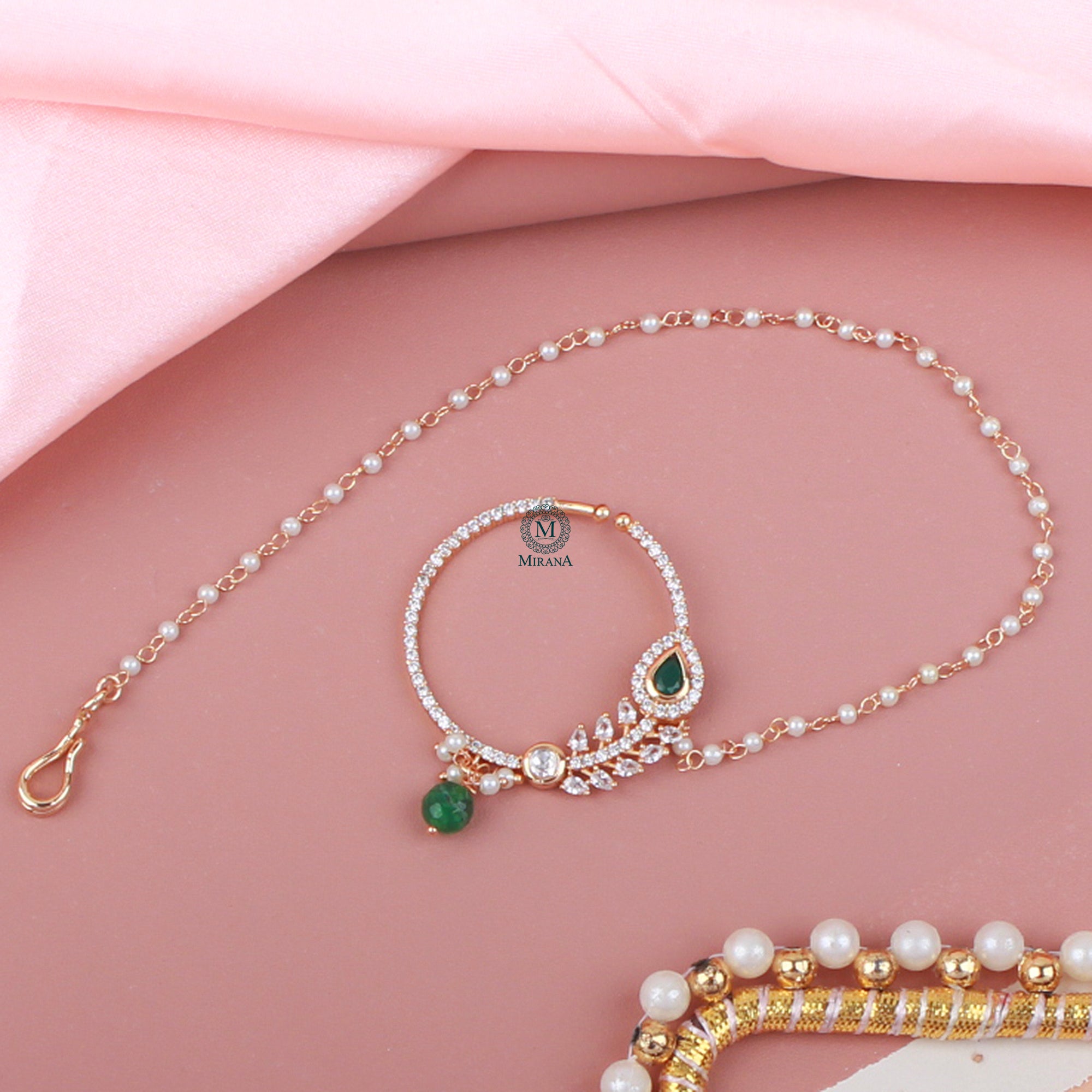 Simran Pearl Polki Designer Nath