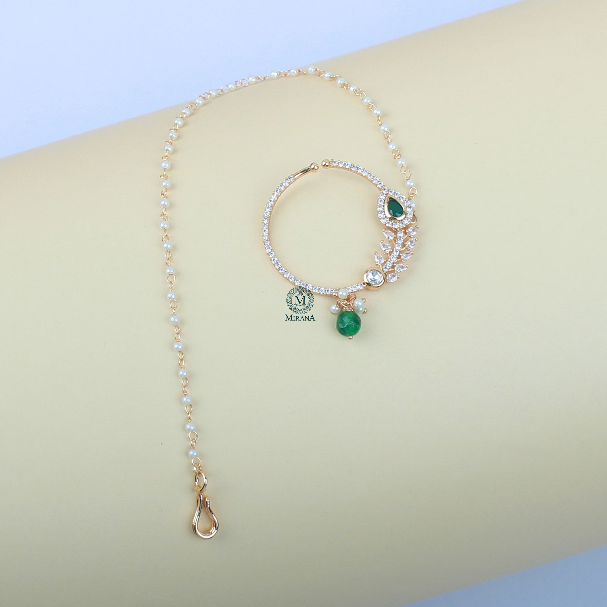 Simran Pearl Polki Designer Nath