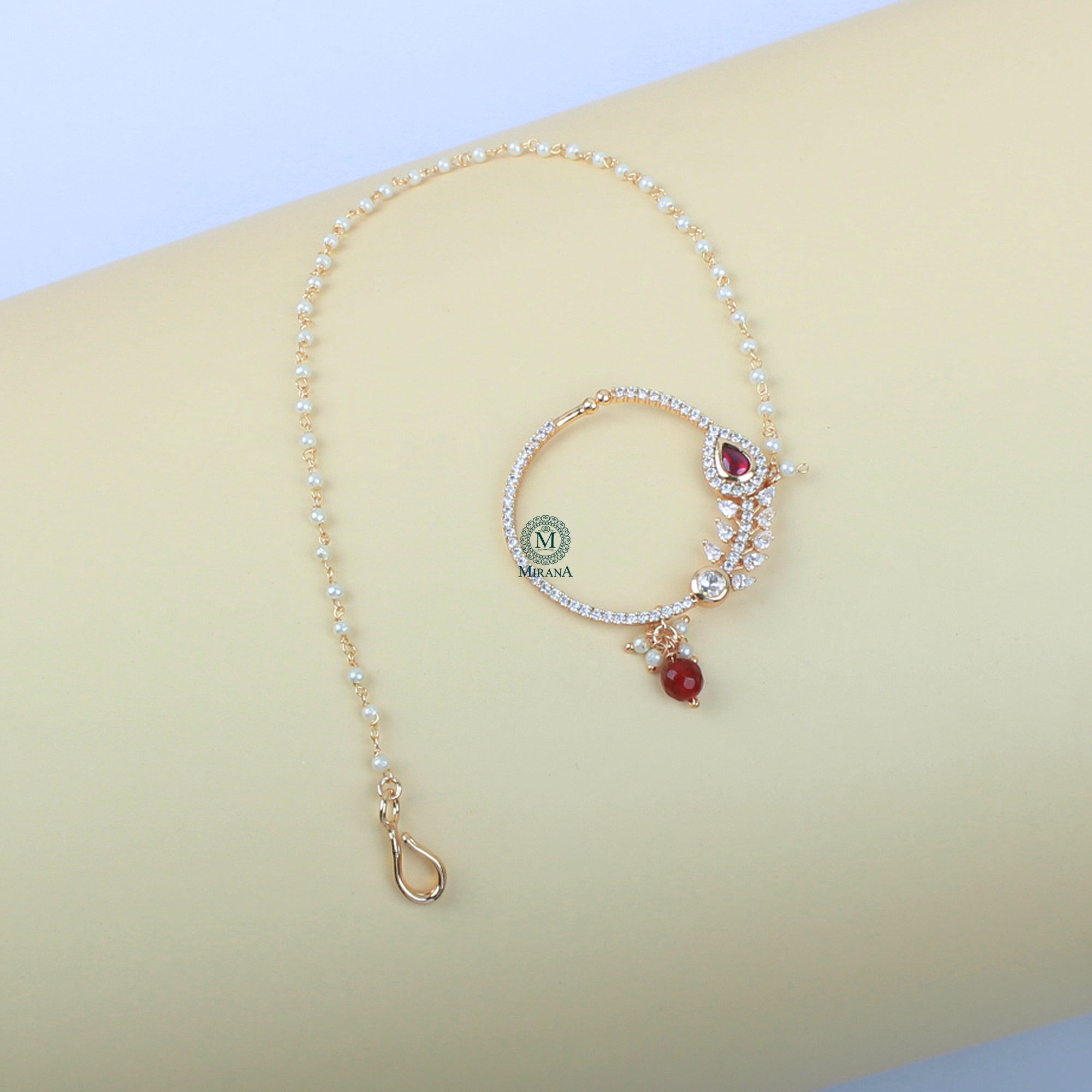 Simran Pearl Polki Designer Nath