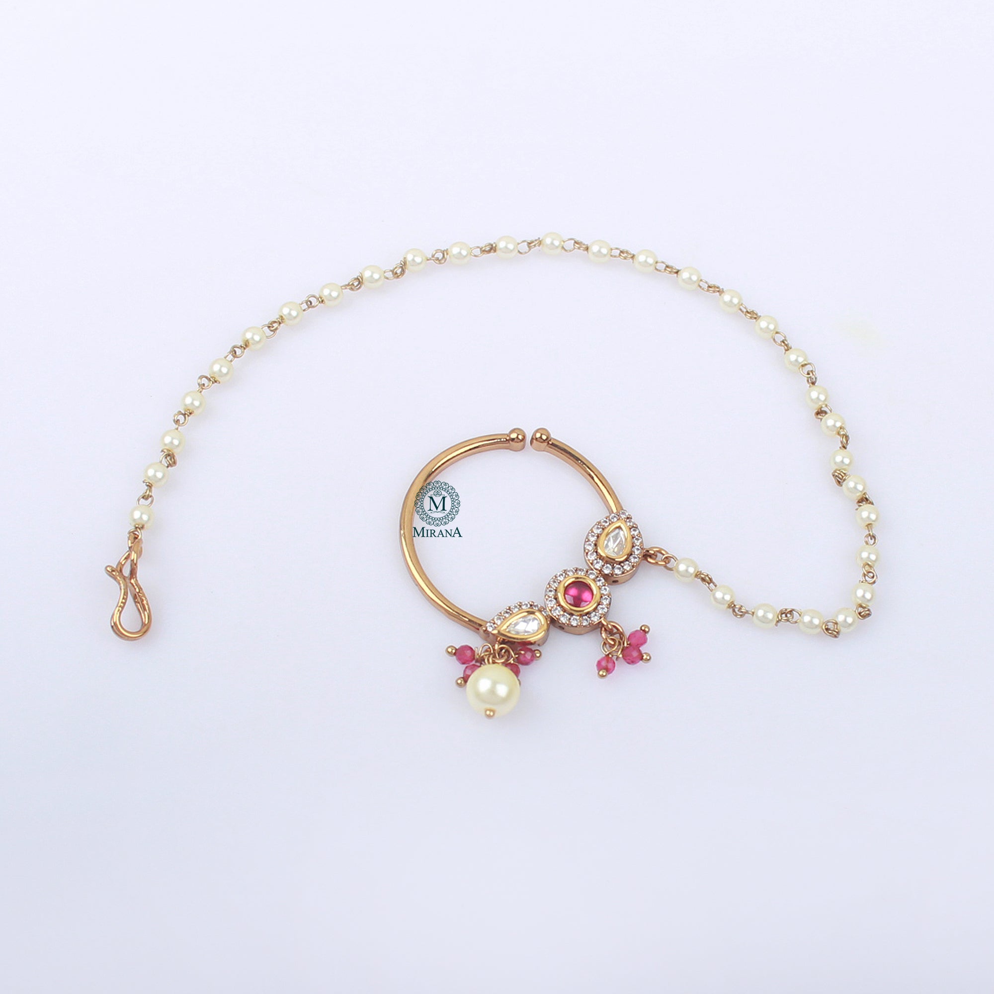 Radhika Ruby Pearl Designer Nath