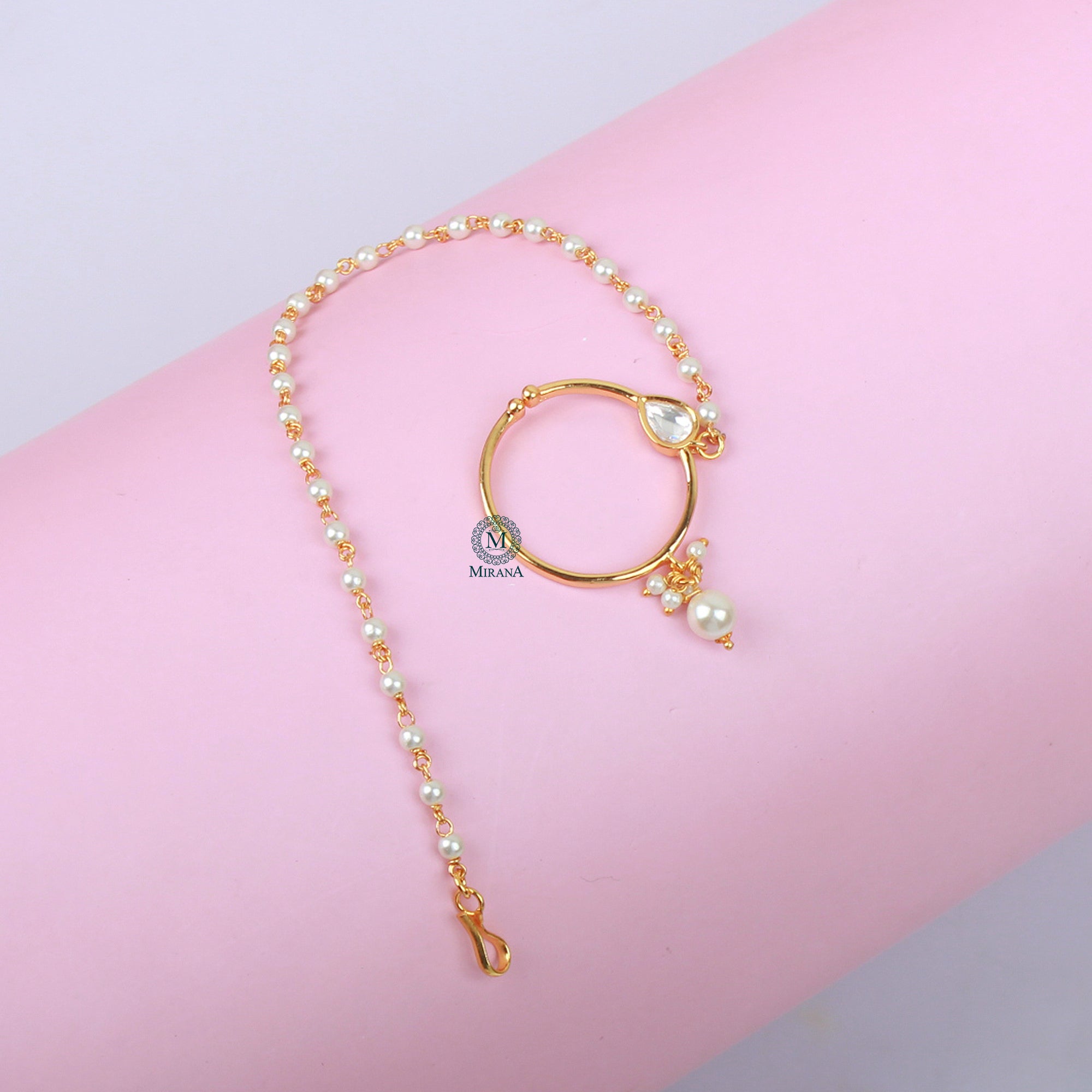 Ridhi Pearl Polki Designer Nath