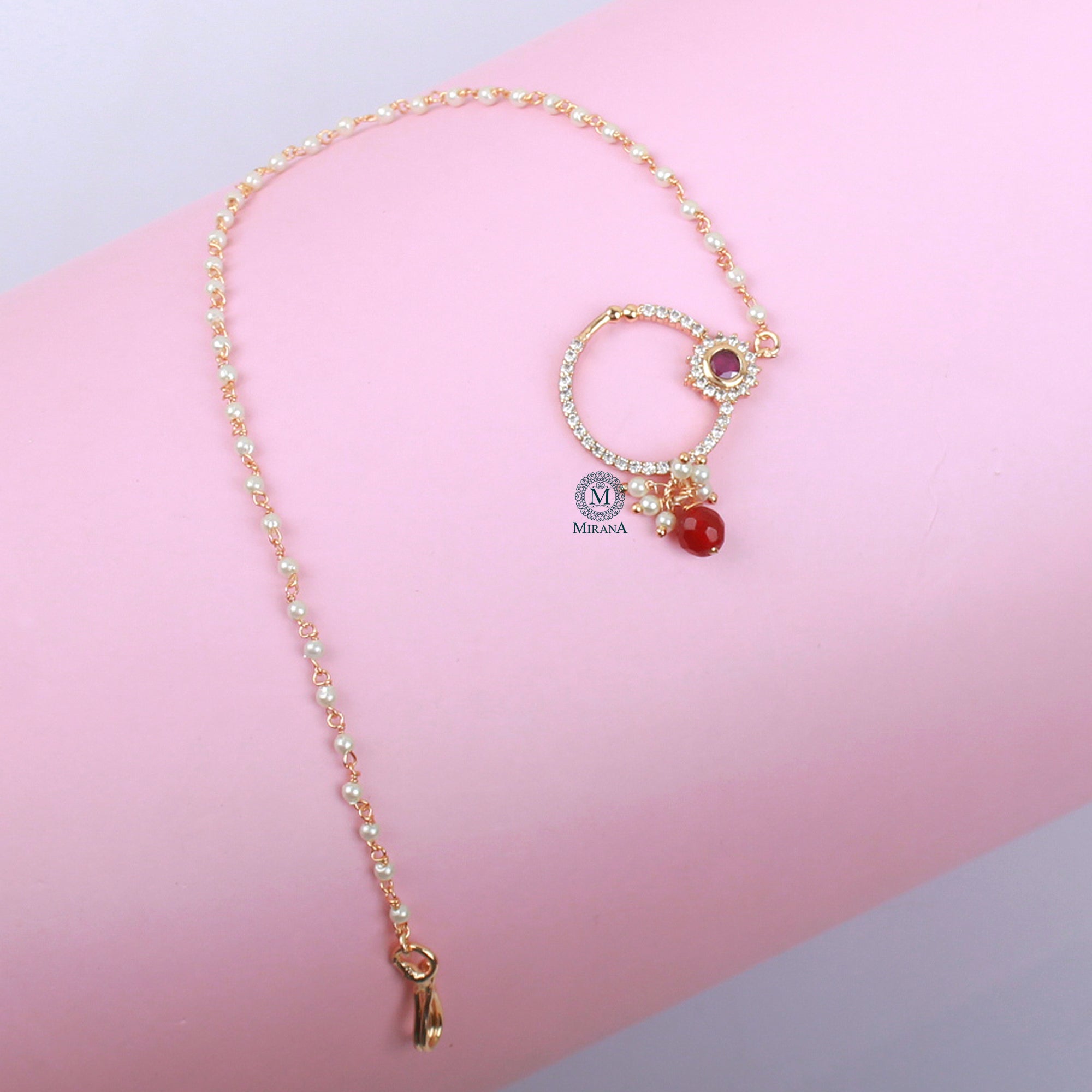 Amrai Ruby Pearl Designer Nath