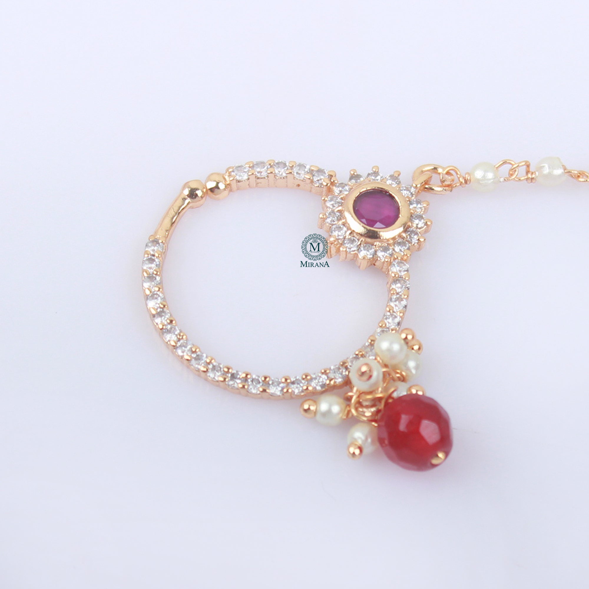 Amrai Ruby Pearl Designer Nath