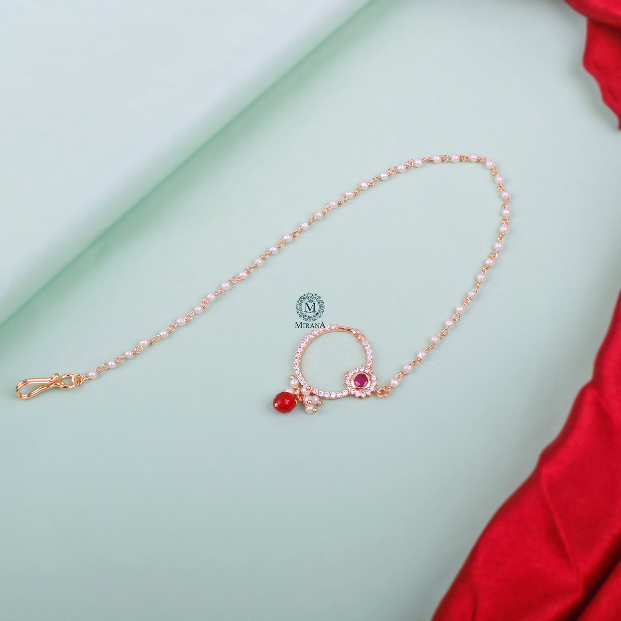 Amrai Ruby Pearl Designer Nath