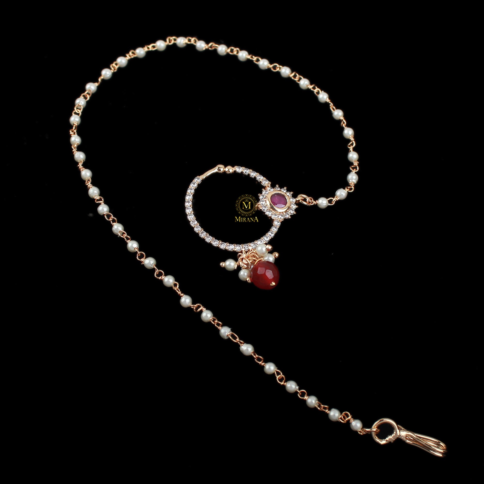 Amrai Ruby Pearl Designer Nath