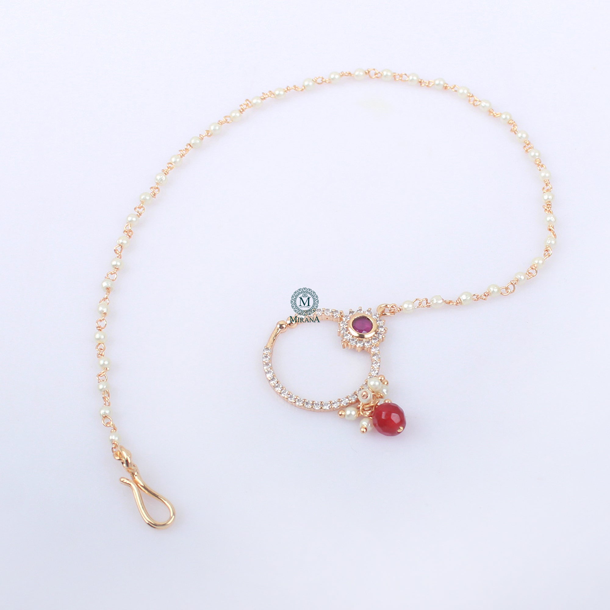 Amrai Ruby Pearl Designer Nath