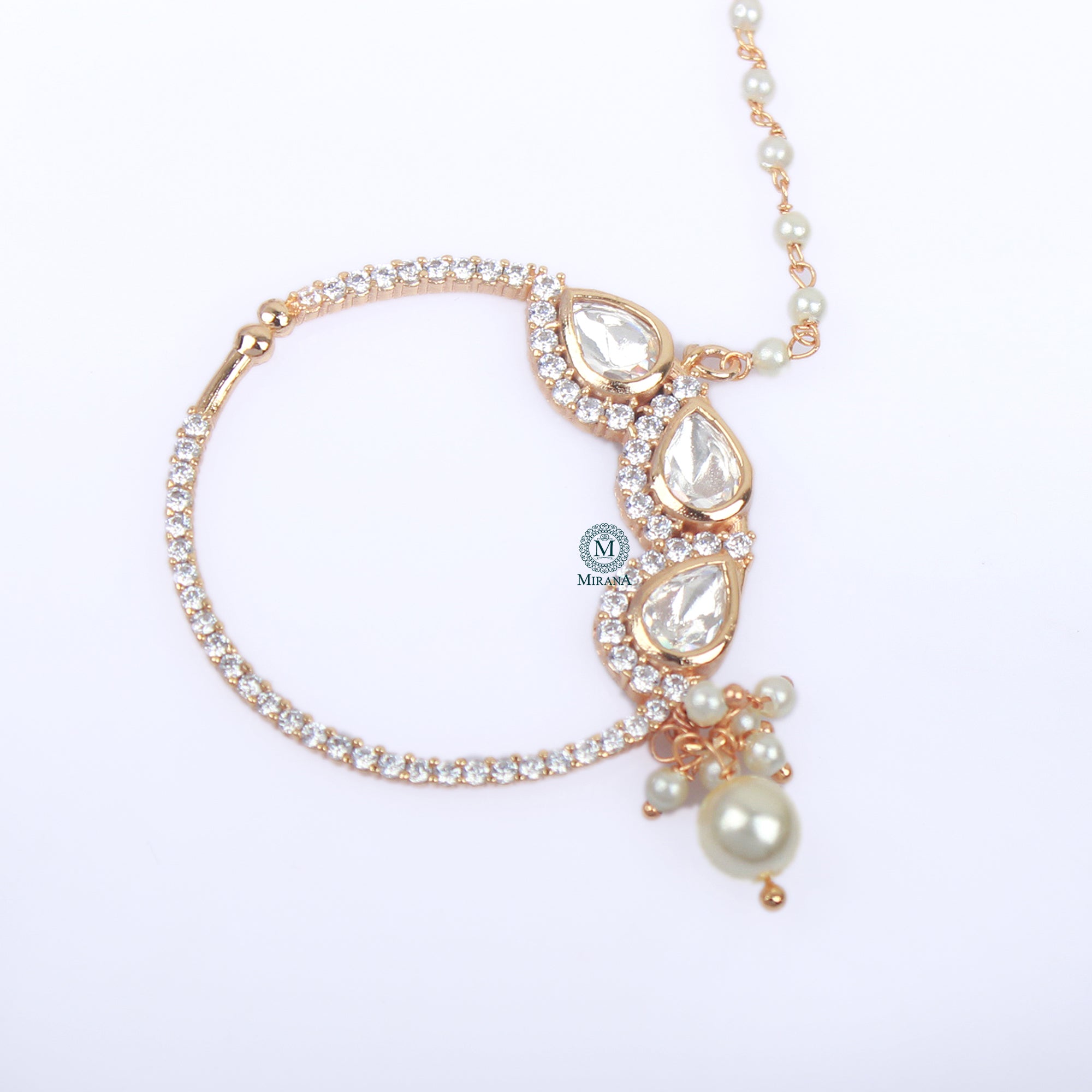 Tanvi Pearl Polki Designer Nath