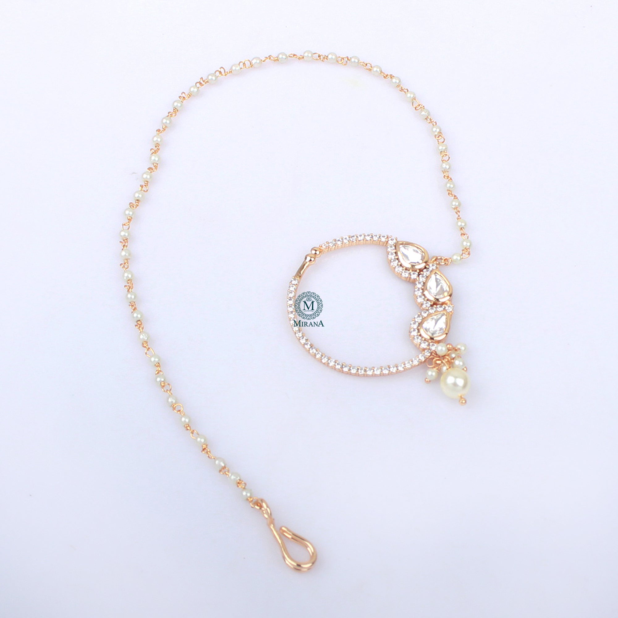 Tanvi Pearl Polki Designer Nath