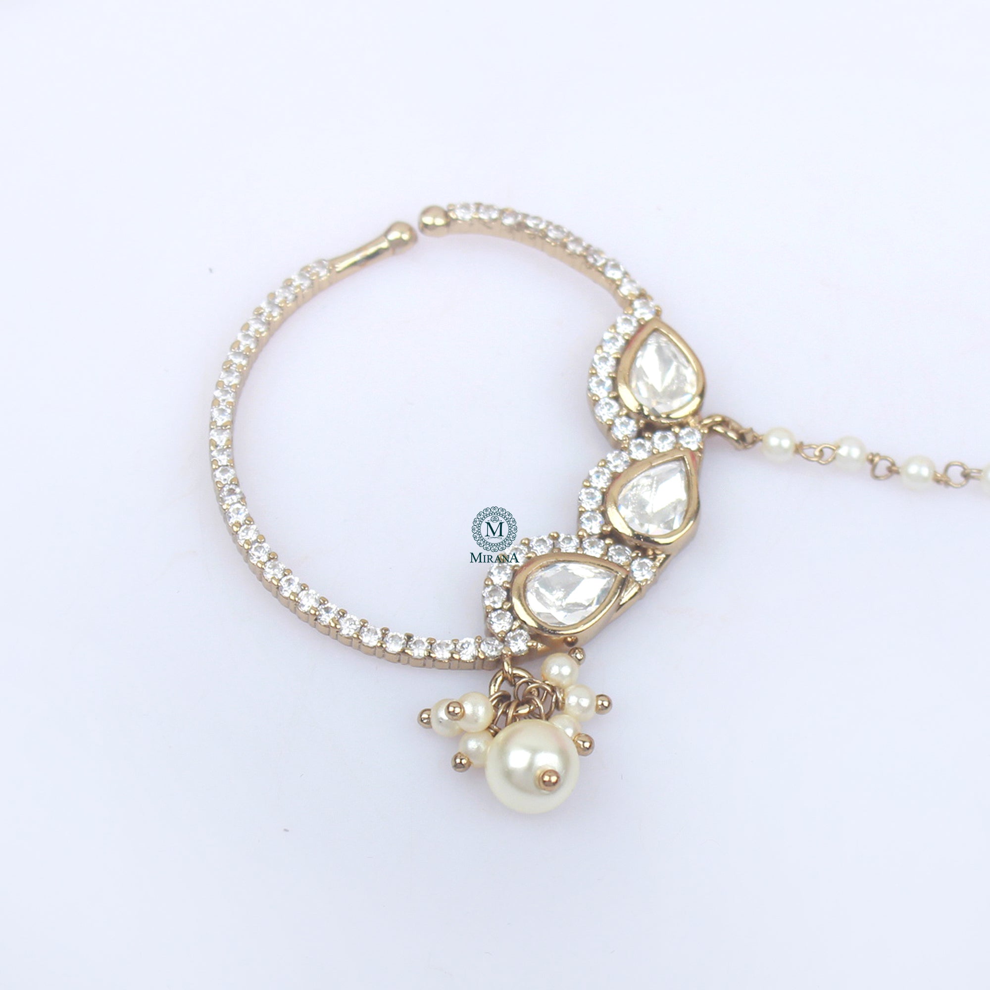 Tanvi Pearl Polki Designer Nath