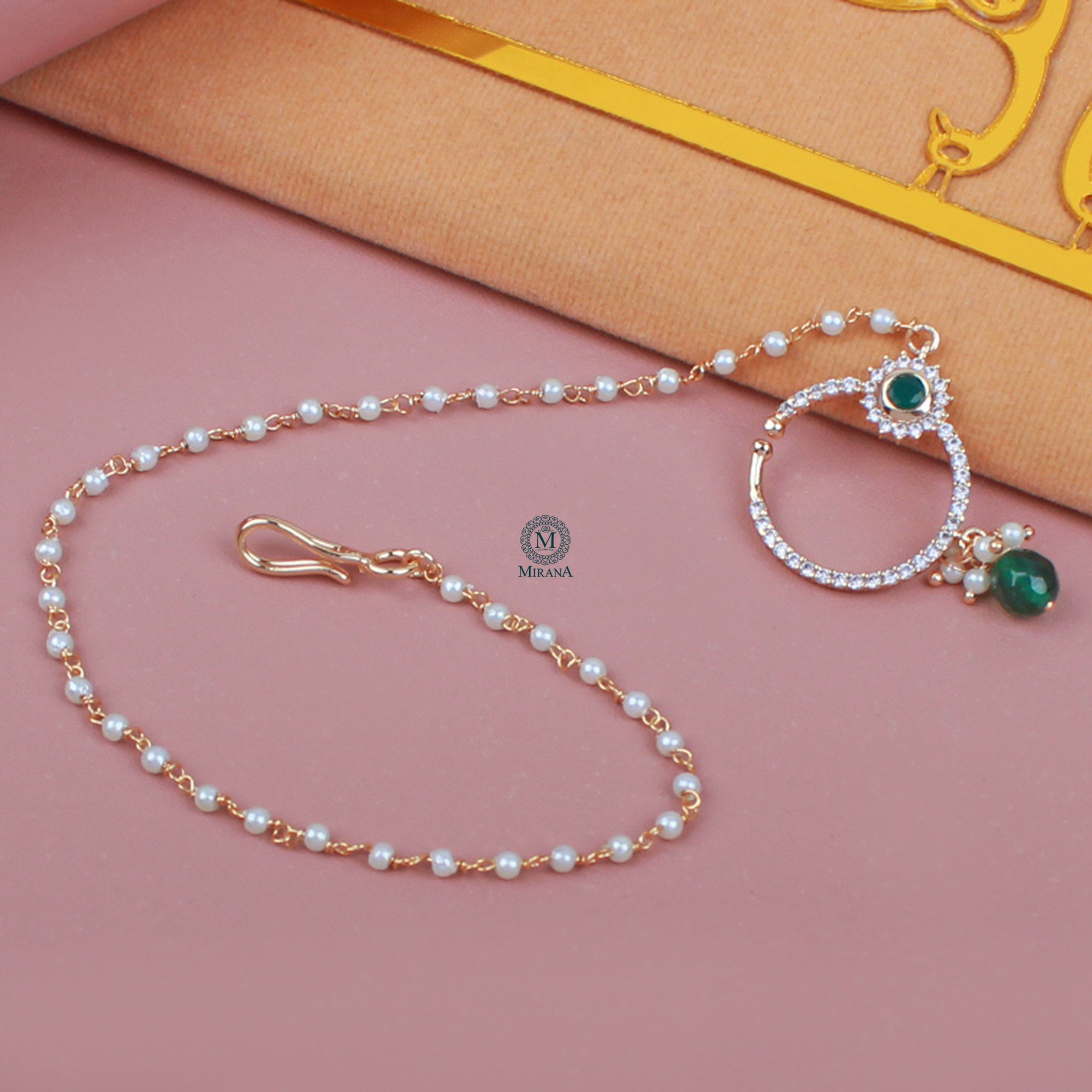 Amrai Emerald Green Designer Nath