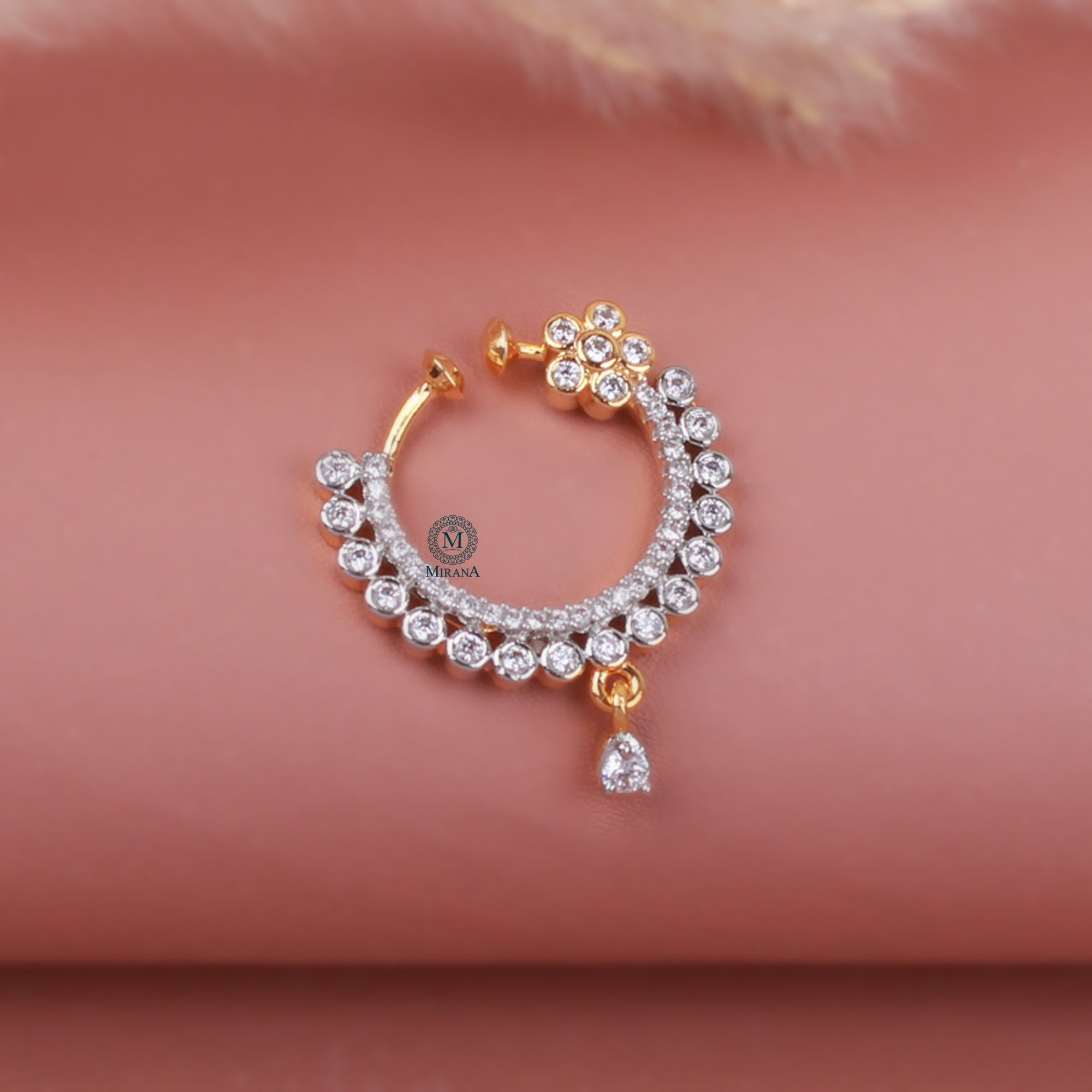 Kusha CZ Designer Nose Ring