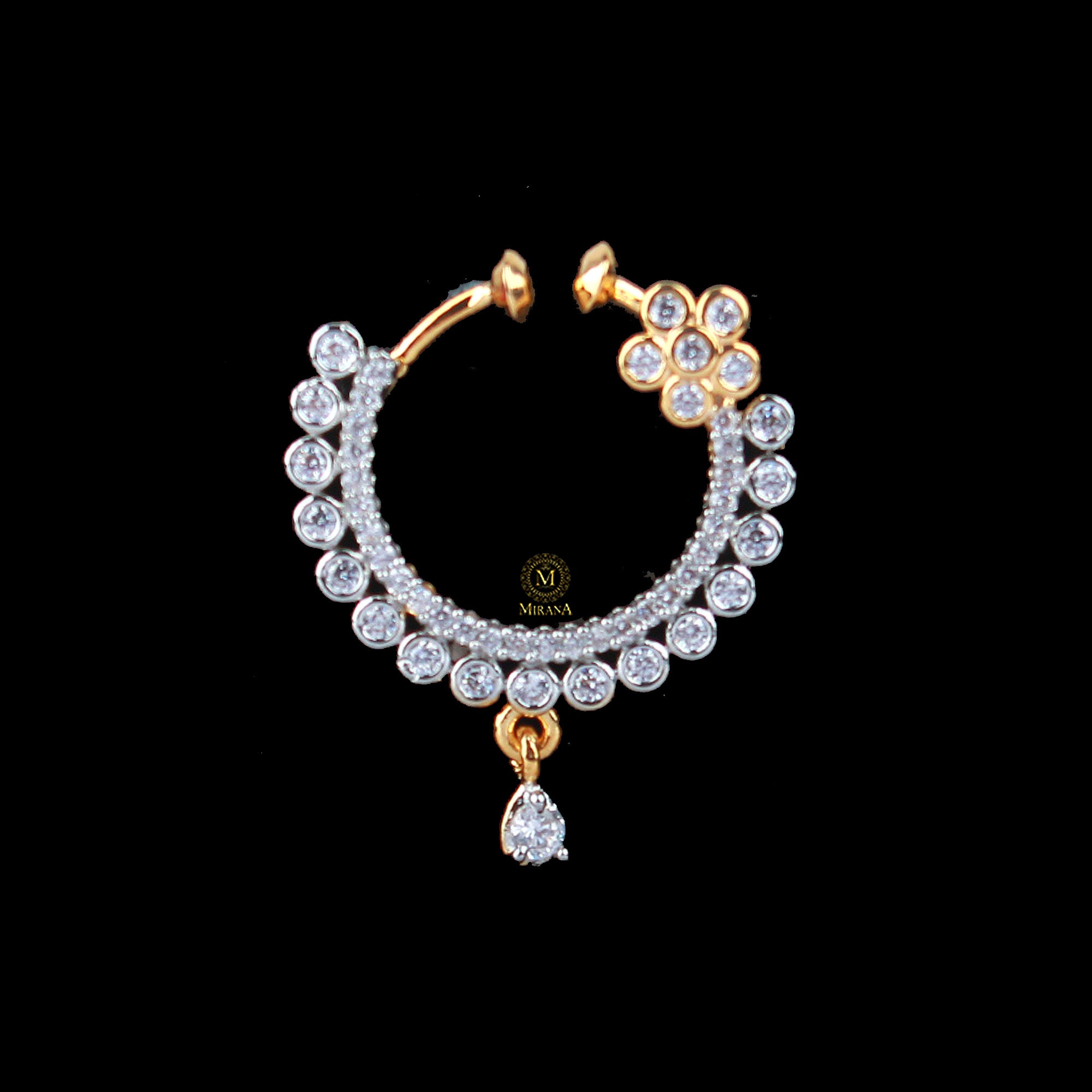 Kusha CZ Designer Nose Ring