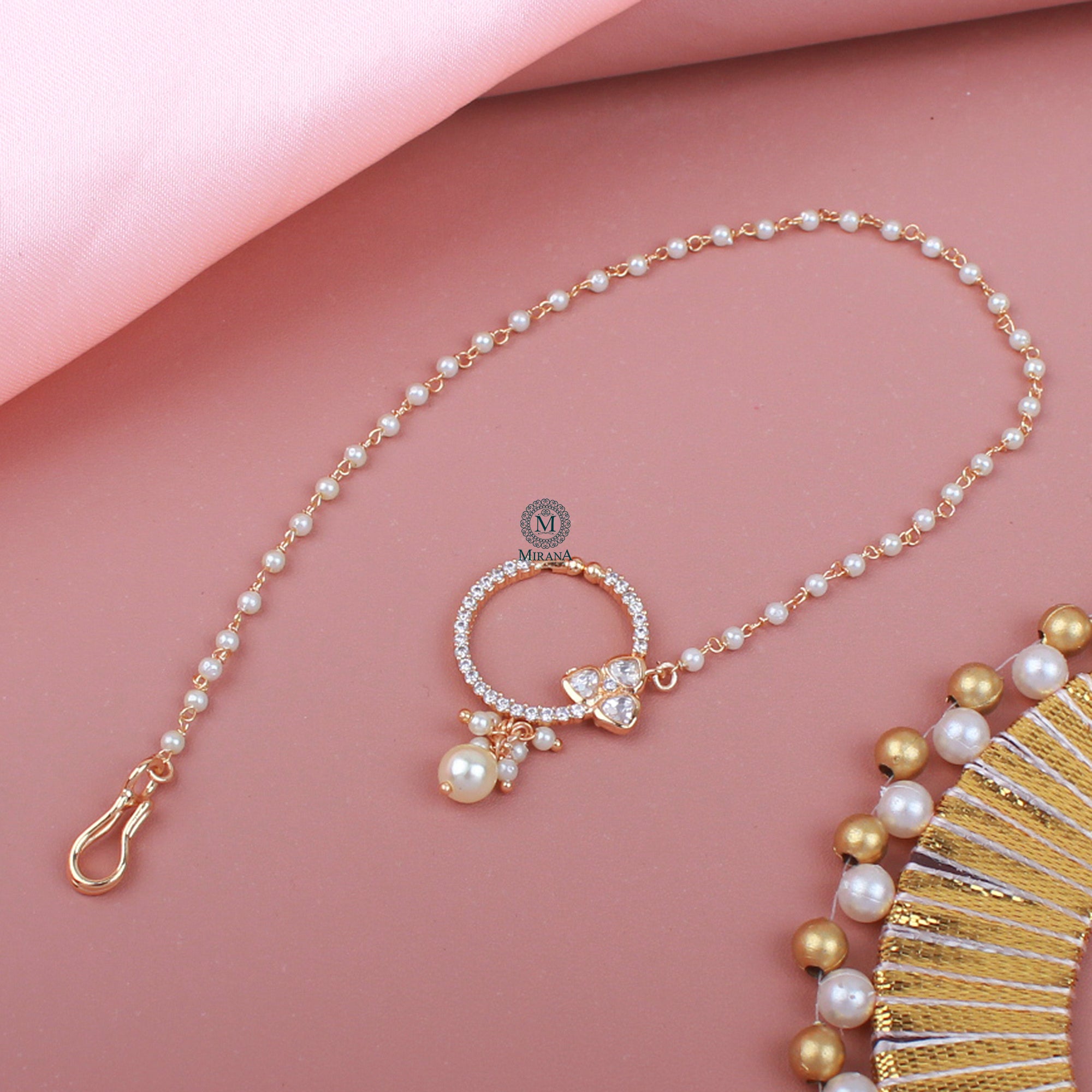 Kiara Pearl Polki Designer Nath