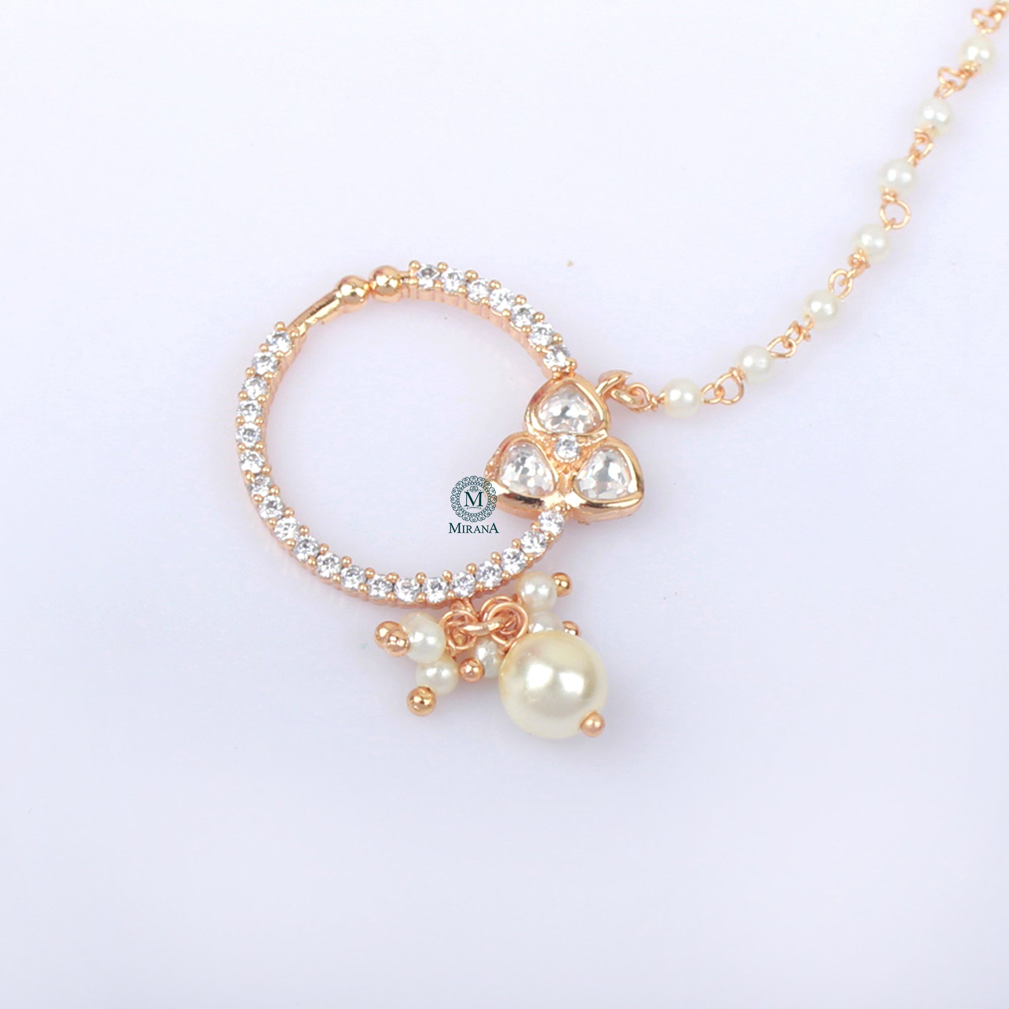 Kiara Pearl Polki Designer Nath