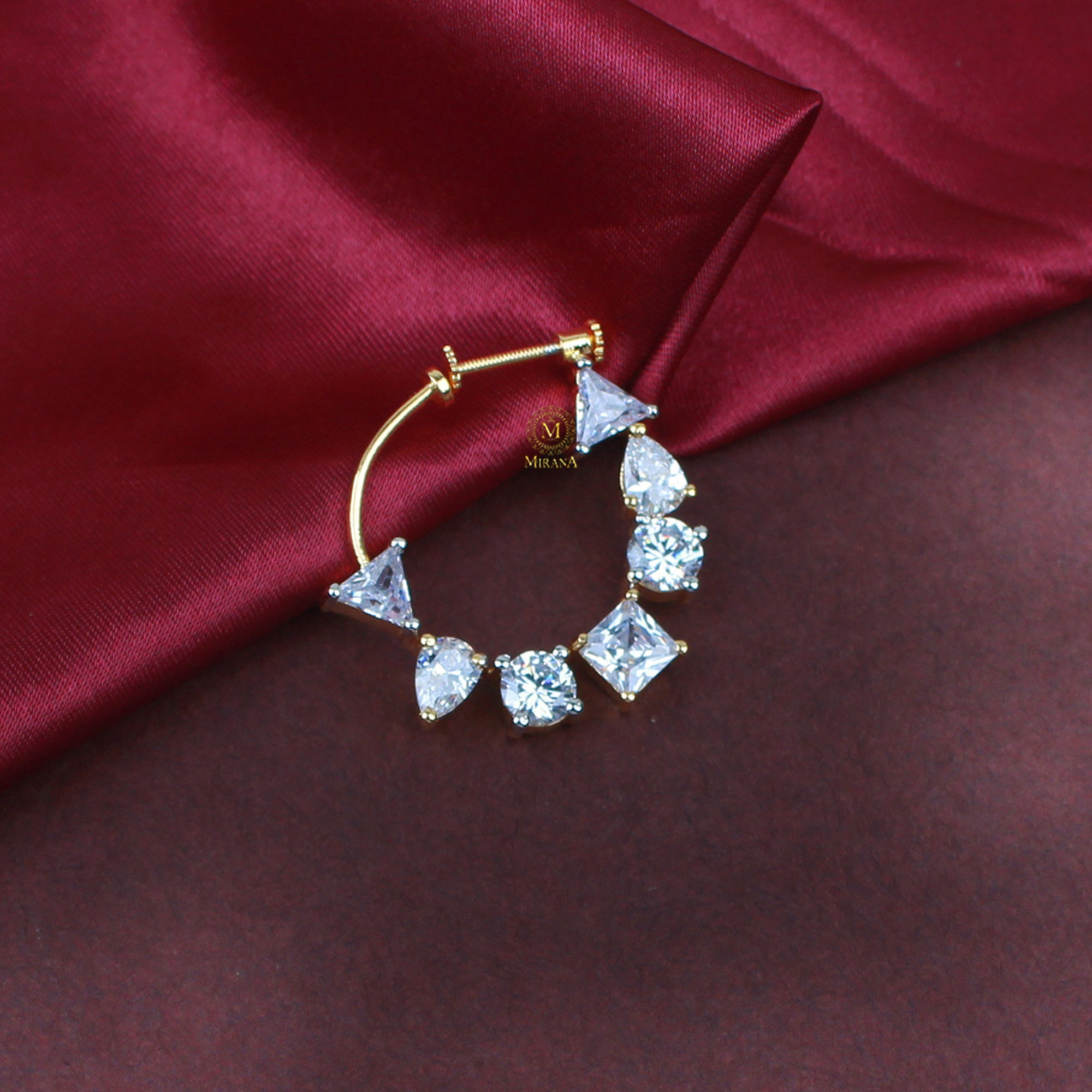 Saavi CZ Designer Nose Ring