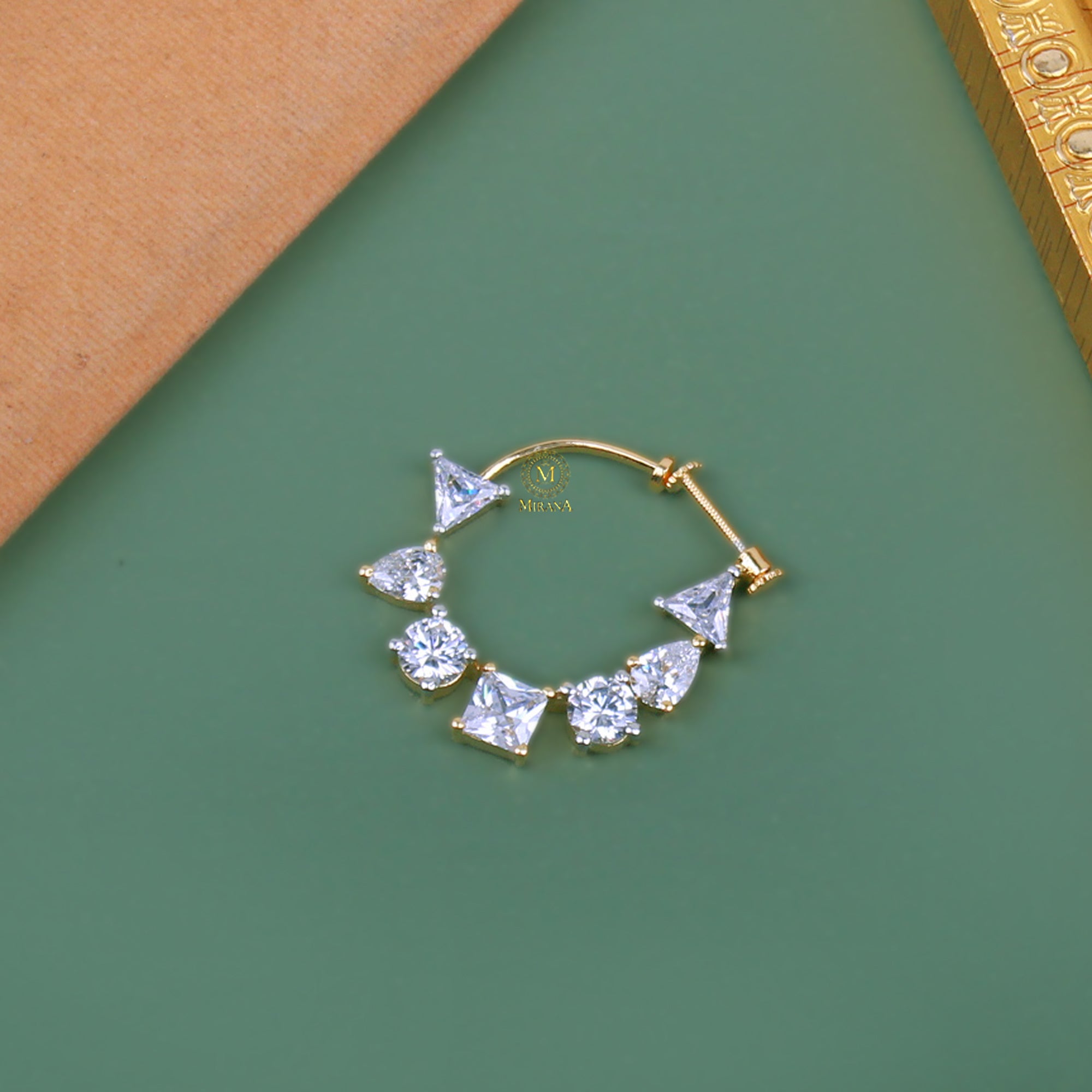 Saavi CZ Designer Nose Ring