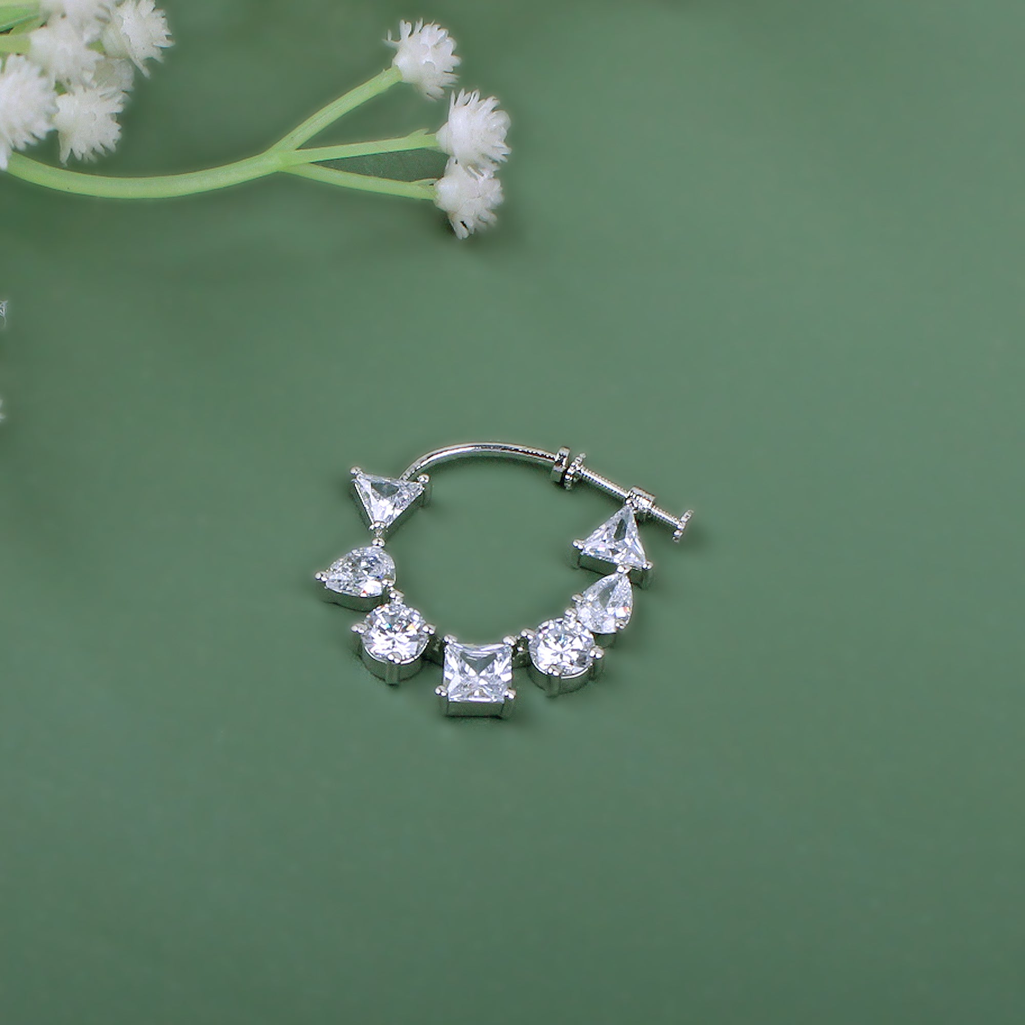Saavi CZ Designer Nose Ring