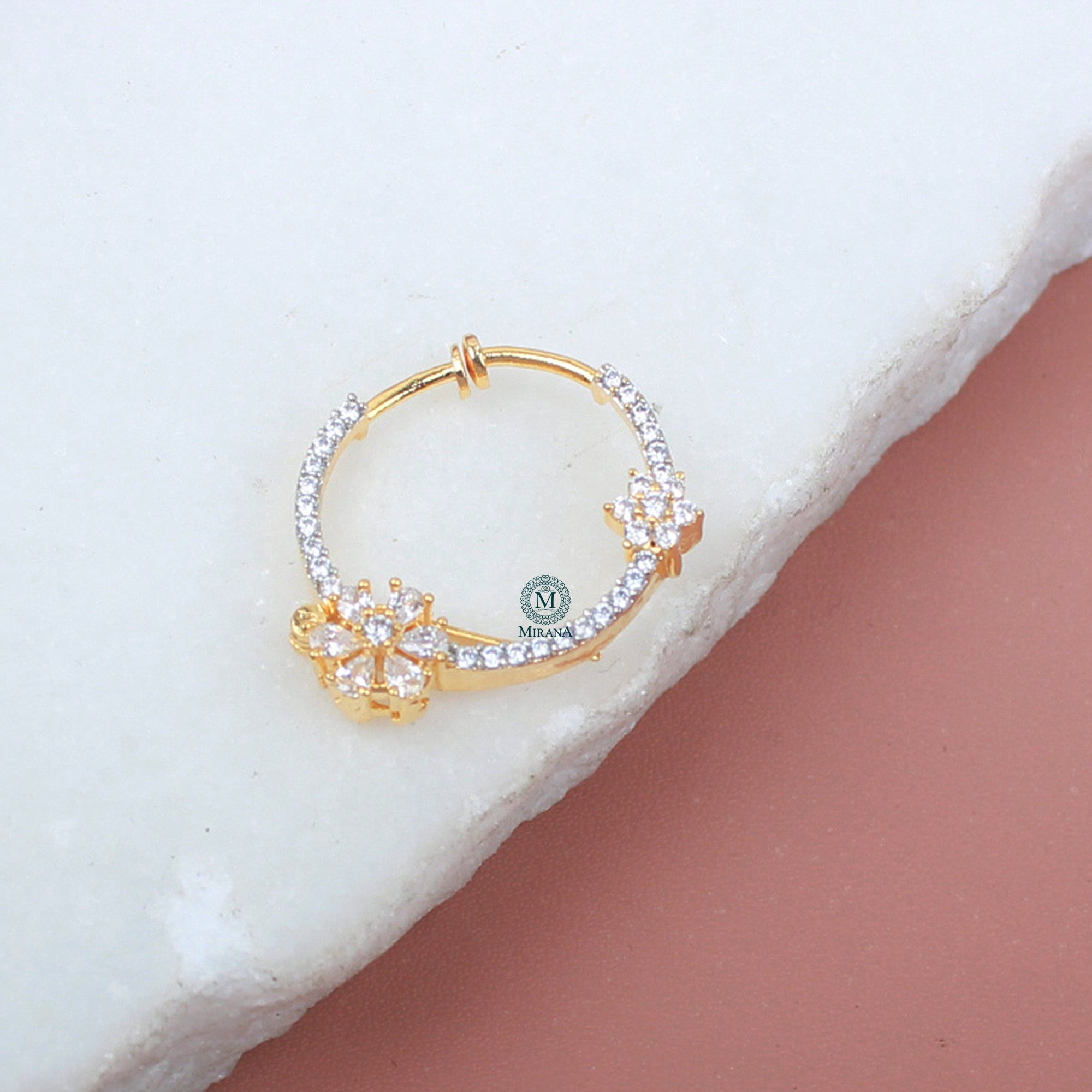 Kavya CZ Designer Nose Ring