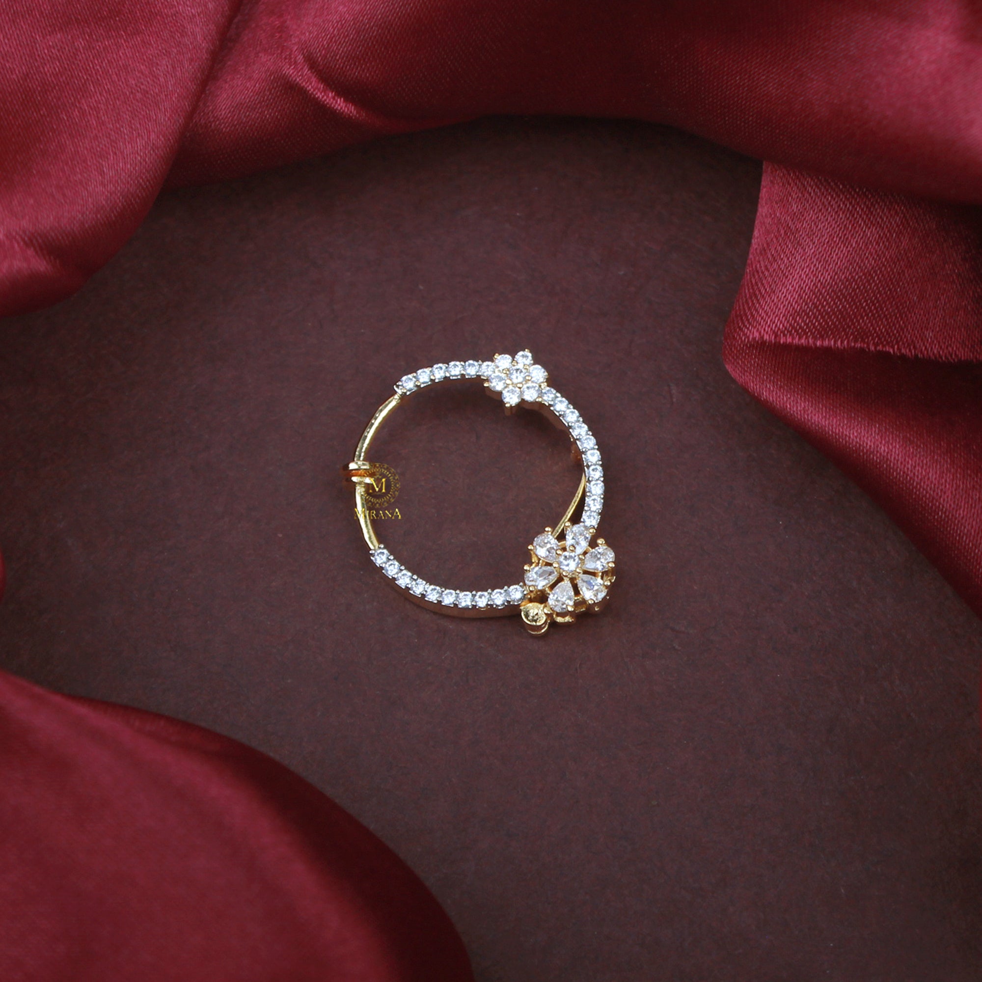 Kavya CZ Designer Nose Ring