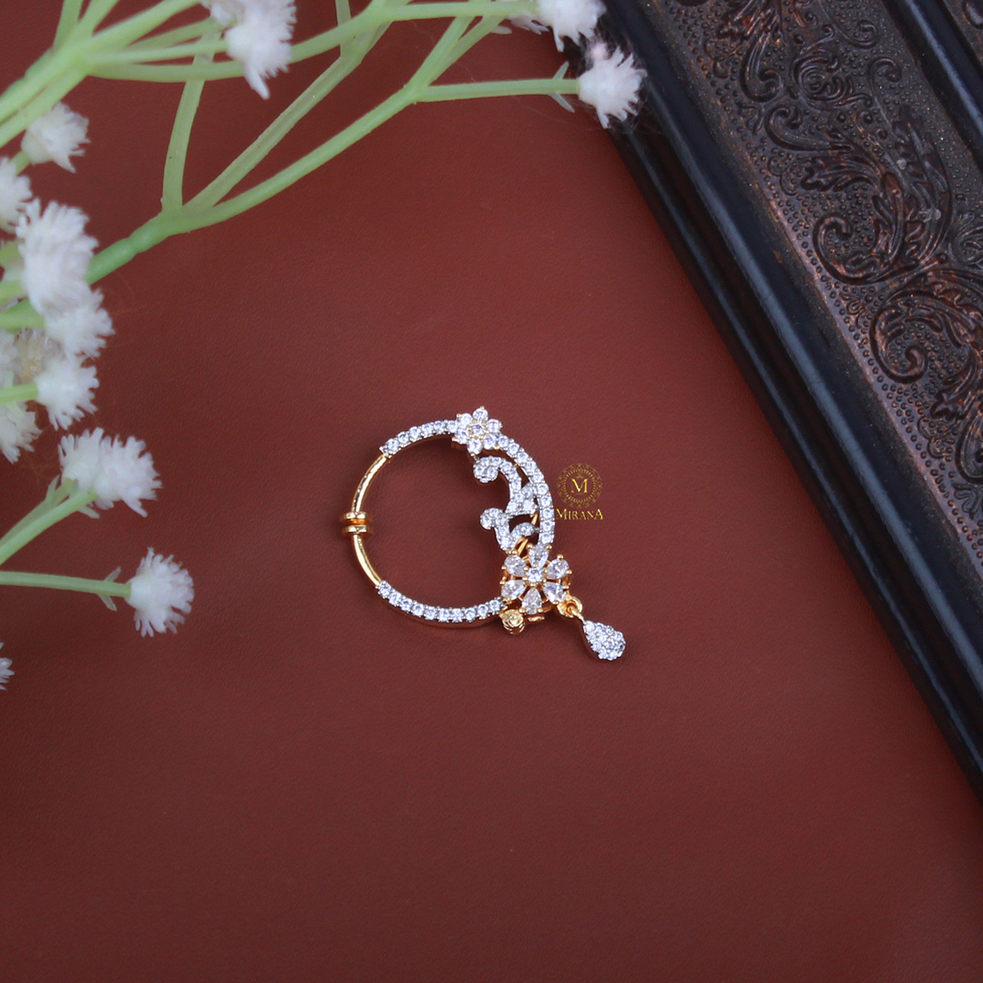 Mishi CZ Designer Nose Ring