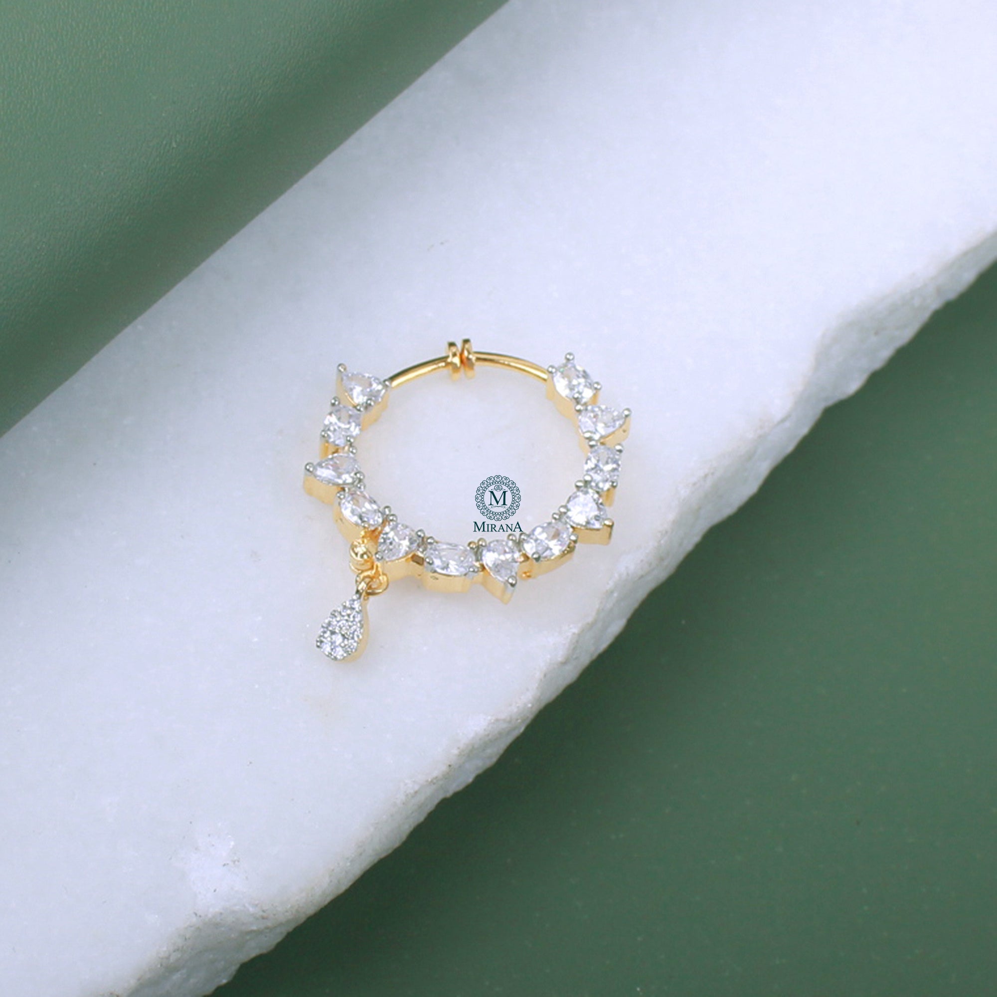 Ria  CZ Designer Nose Ring