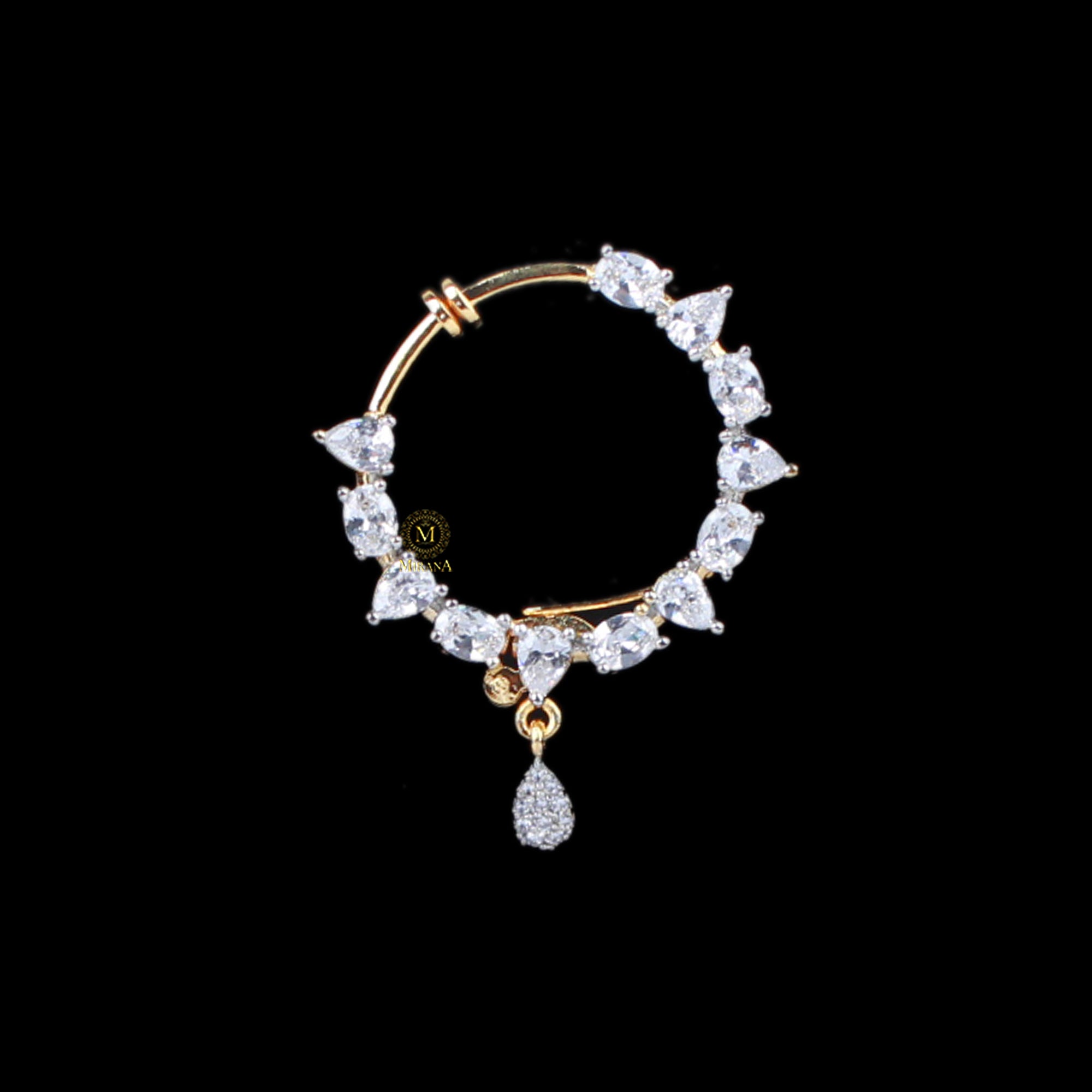 Ria  CZ Designer Nose Ring
