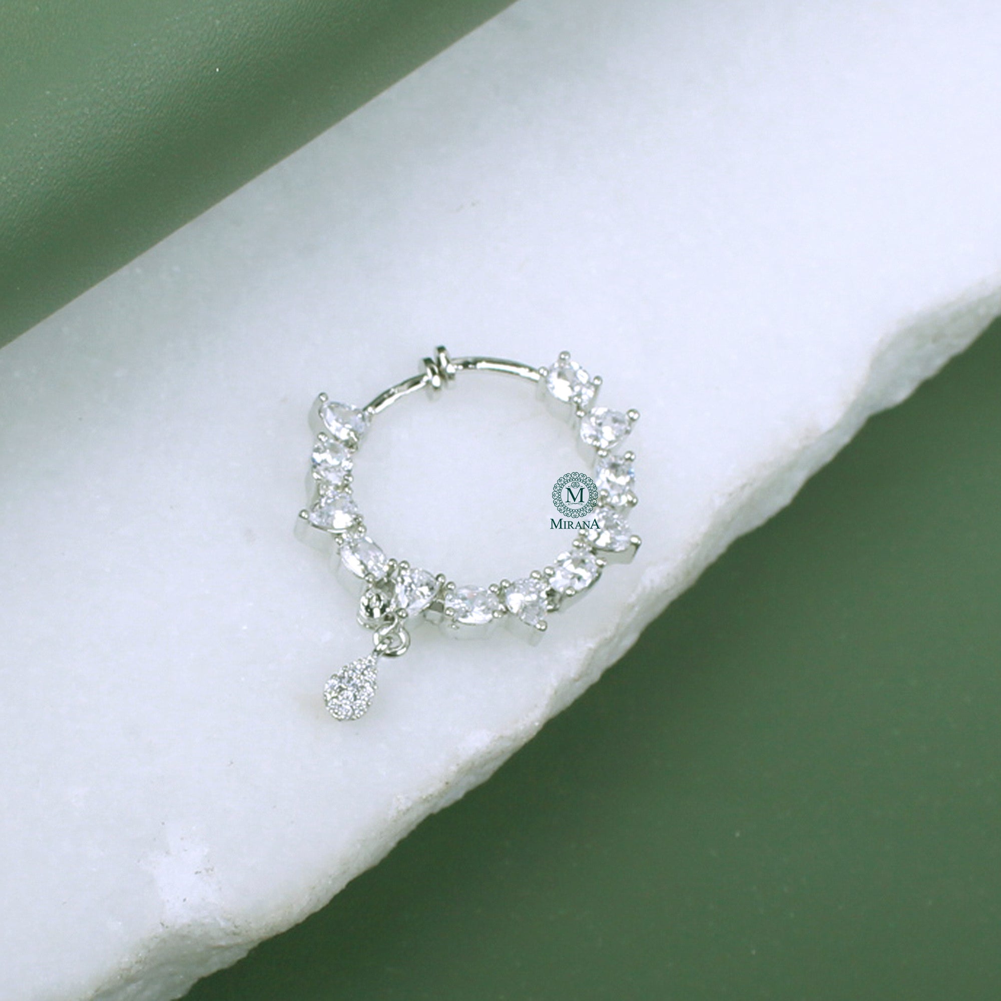 Ria  CZ Designer Nose Ring
