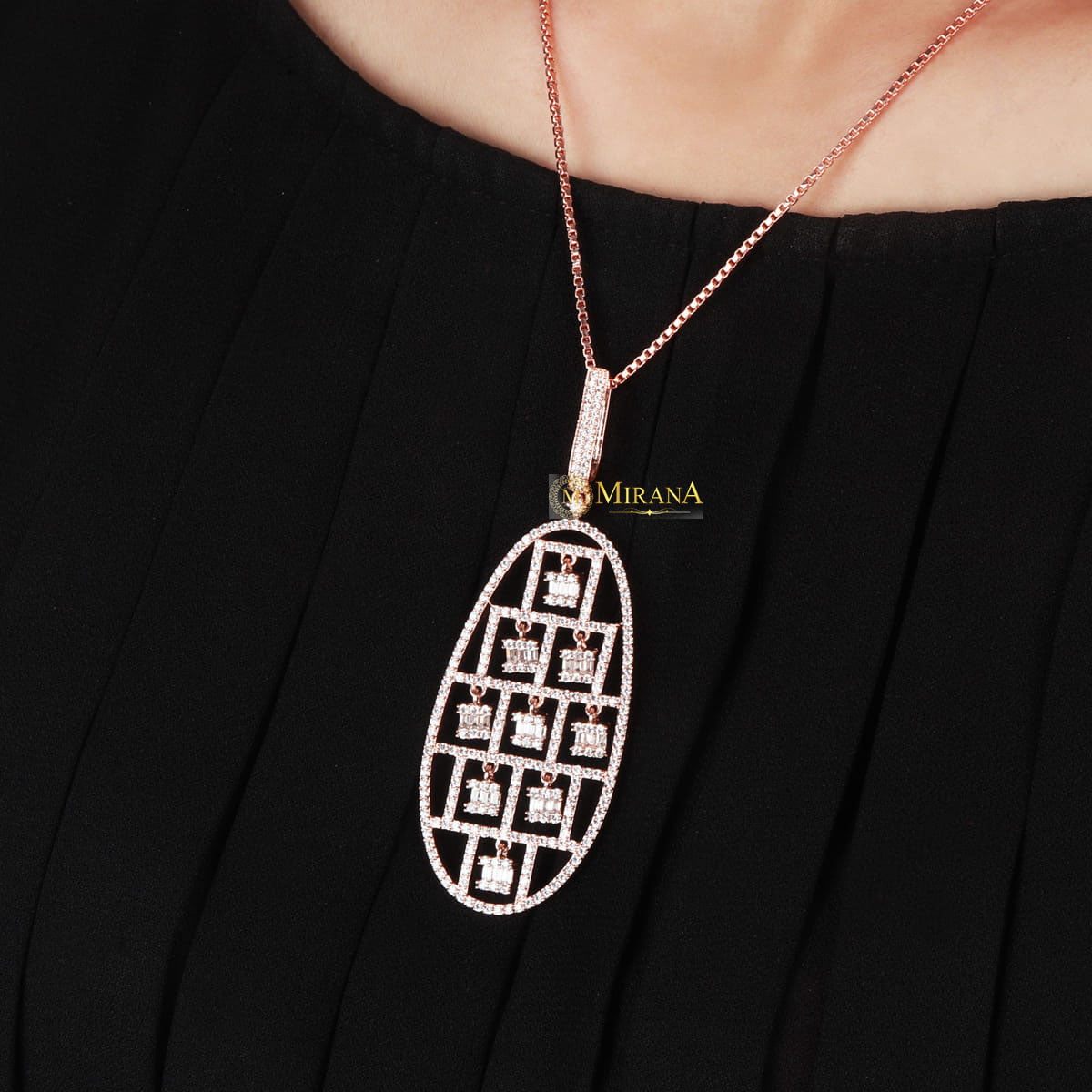 Oval Shaped Pendant Set