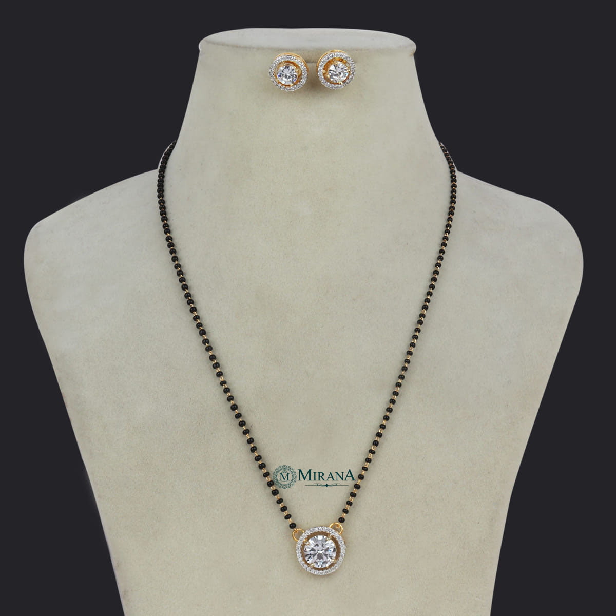 CZ Round Shaped Mangalsutra Set