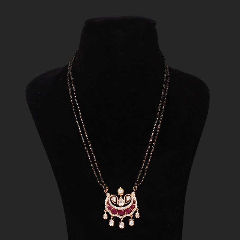 Pavitra Ruby Colored Kundan Polki Mangalsutra