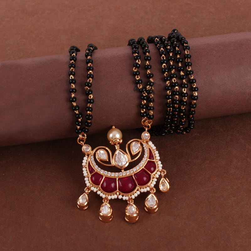 Pavitra Ruby Colored Kundan Polki Mangalsutra