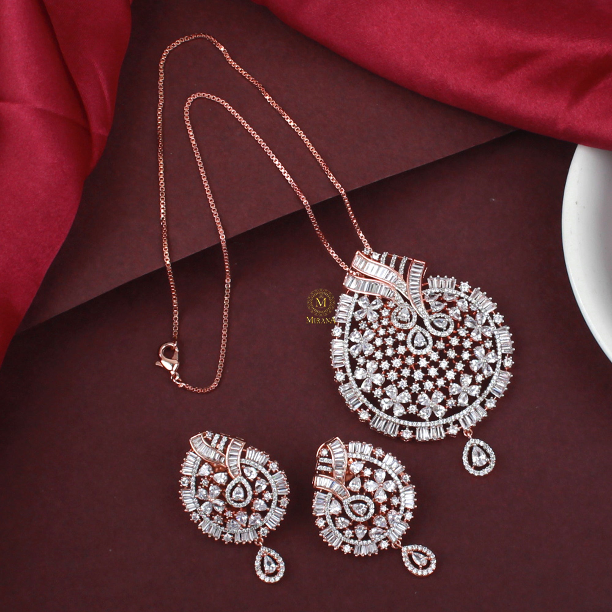 Doma CZ Designer Pendant Set