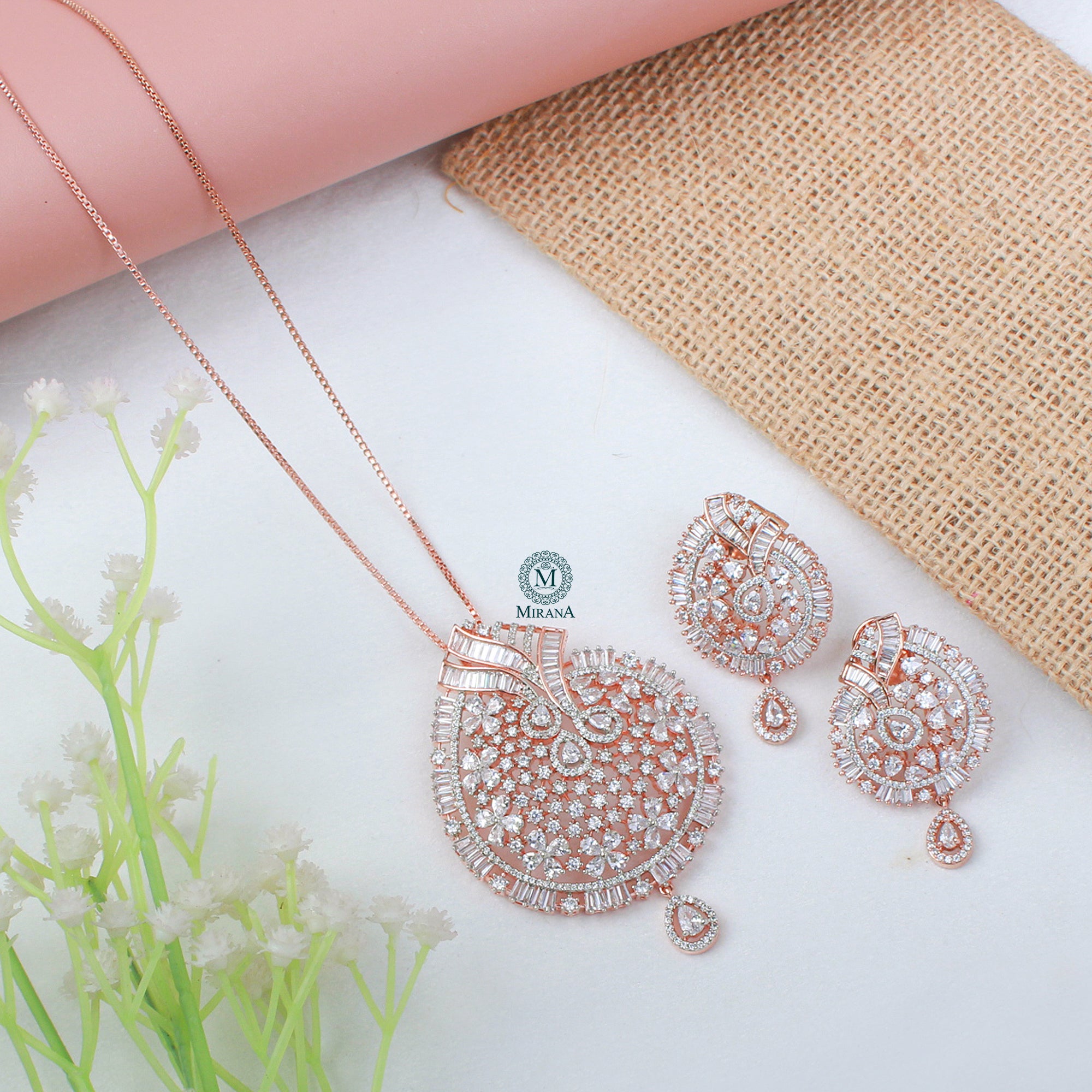 Doma CZ Designer Pendant Set