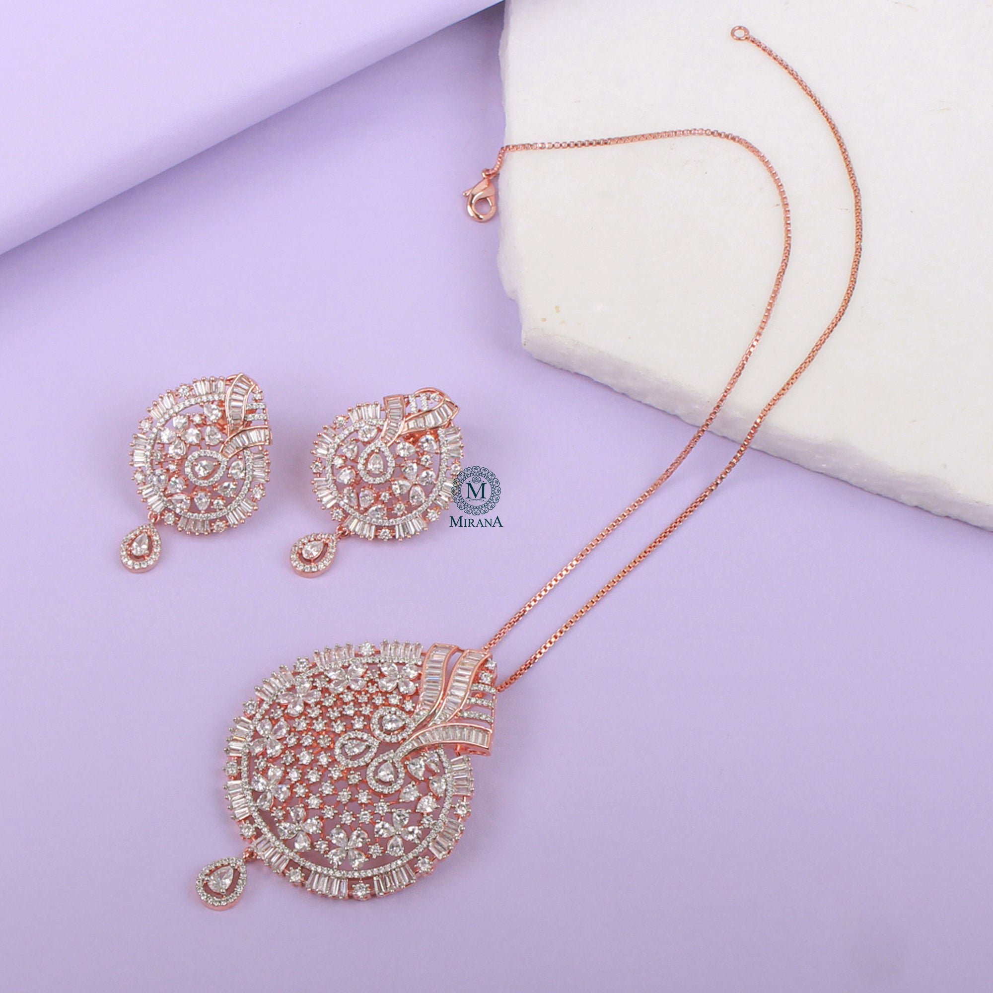 Doma CZ Designer Pendant Set