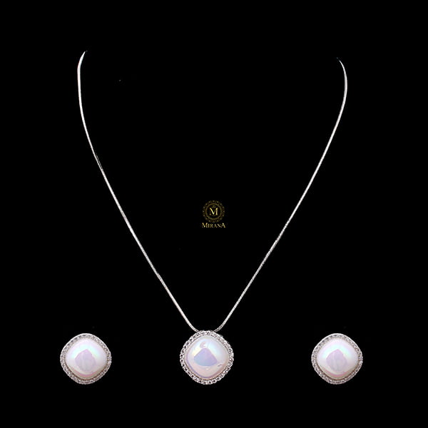 Mili Pearl CZ Designer Pendant Set